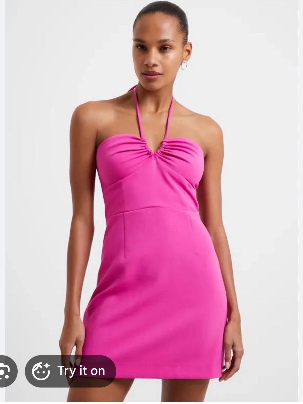 Hot Pink Halter Mini Dress